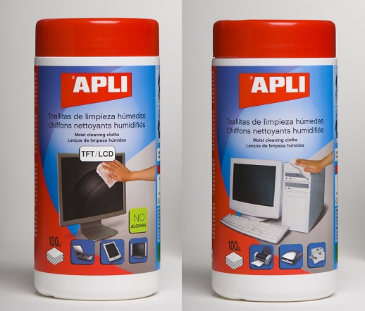 Почистващи кърпички APLI 100 бр., за TFT и LCD екрани